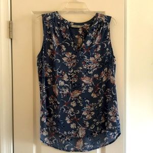 Dalia slate blue print blouse.